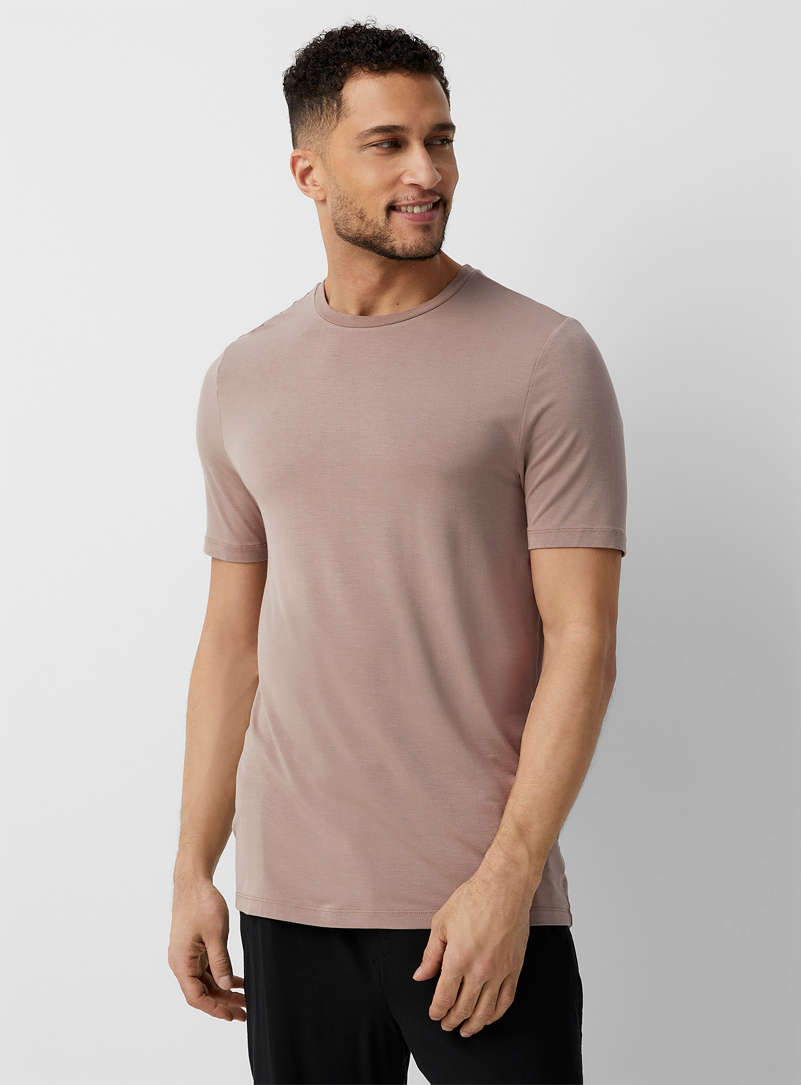 Le 31 Solid Tencel Tm Modal Lounge T-shirt In Light Brown