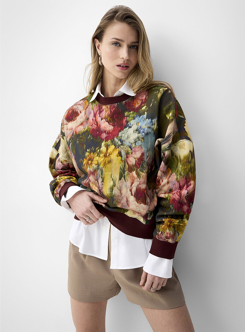 Printed Drop-Shoulder Organic Cotton Sweatshirt