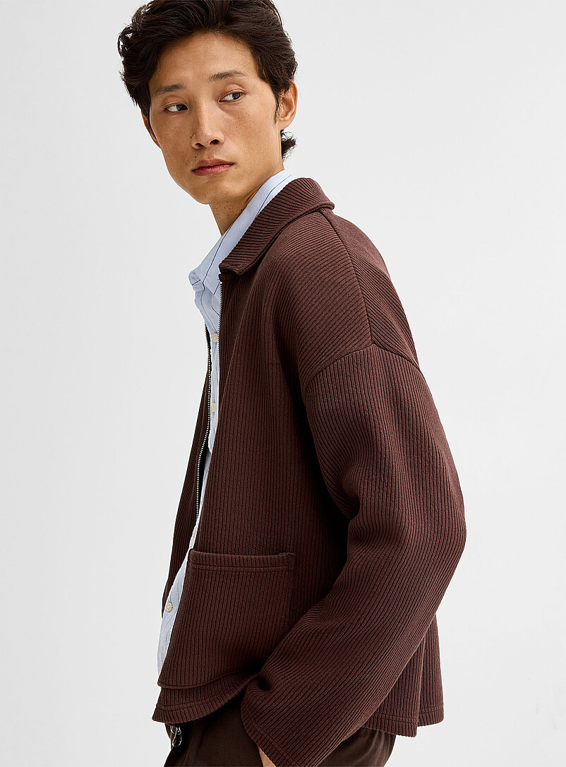 Ribbed fleece-lined cardigan product image 2
