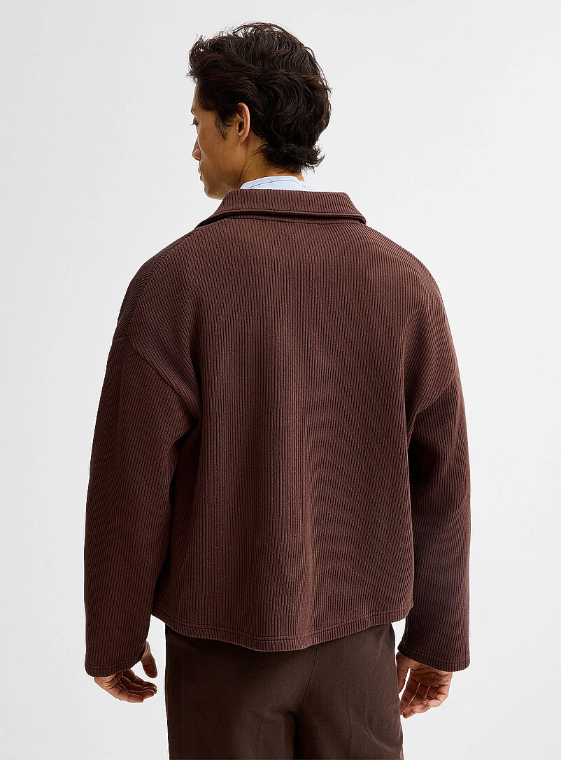 Ribbed fleece-lined cardigan product image 3