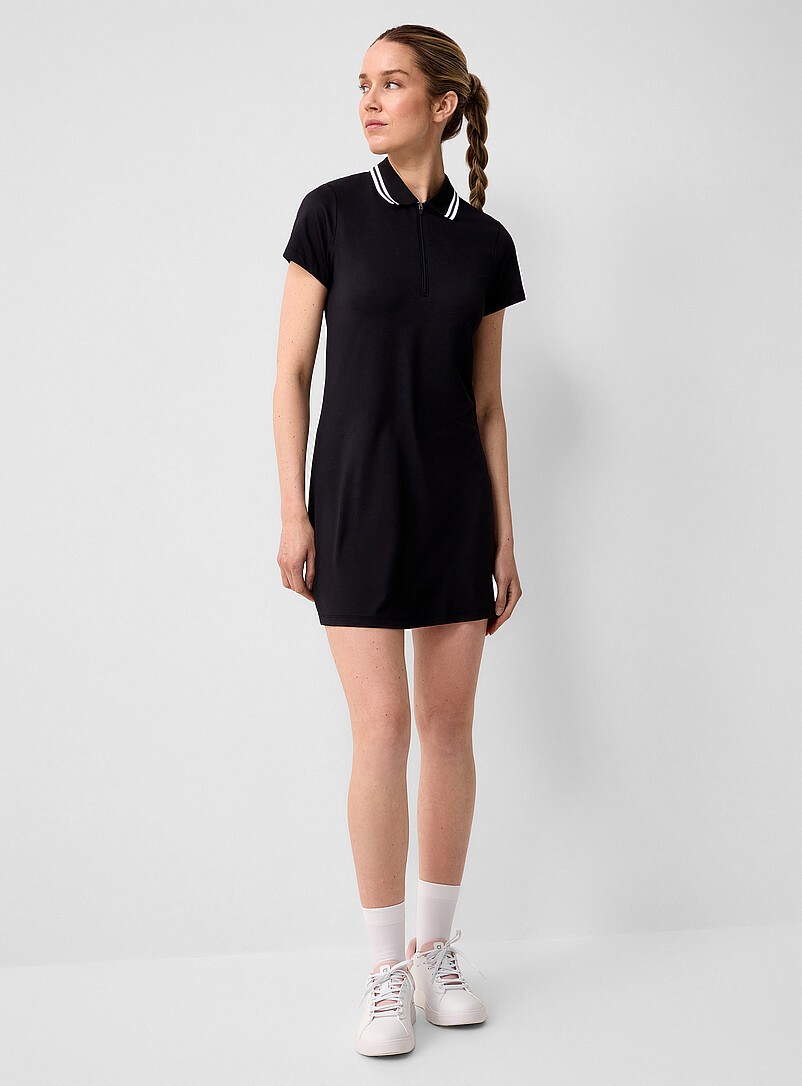 Zipped striped collar golf dress product image (primary)