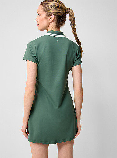 Zipped striped collar golf dress