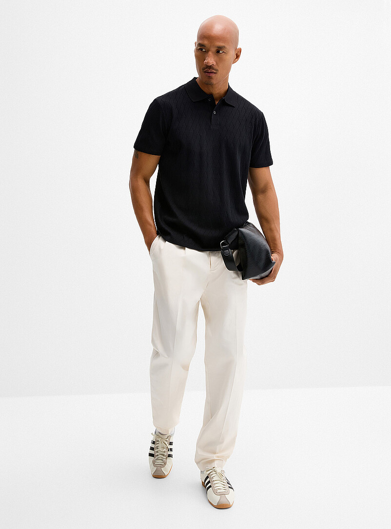 Twisted cable jacquard polo product image 2