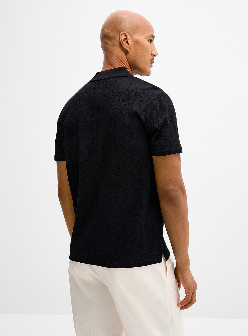 Twisted cable jacquard polo product image 3