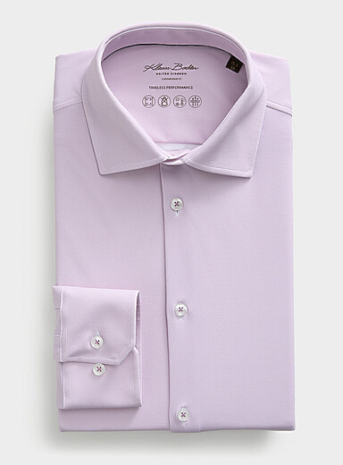 Klauss Boehler Lilacs Fluid two-tone twill performance shirt <b>Comfort fit</b> for men