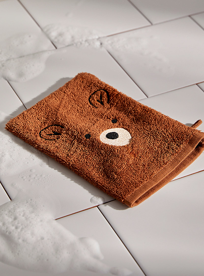 Simons Maison: Le gant de toilette coton turc ourson brun Brun