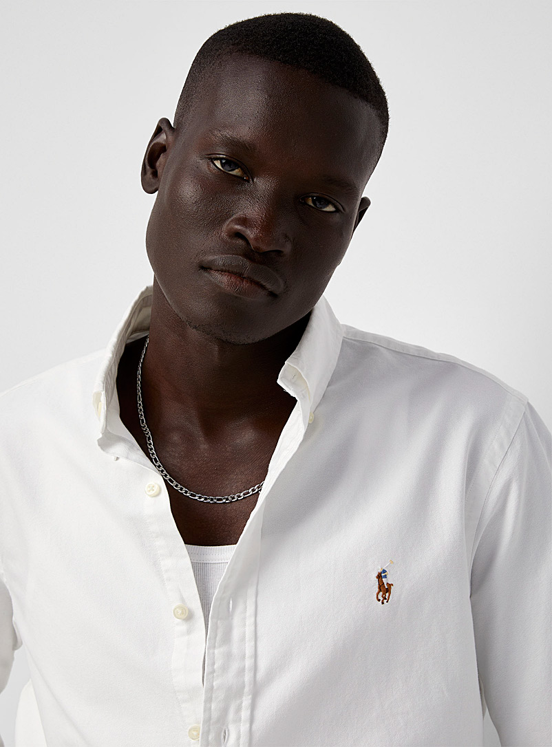Polo Ralph Lauren: La chemise oxford Polo Coupe confort Blanc pour homme