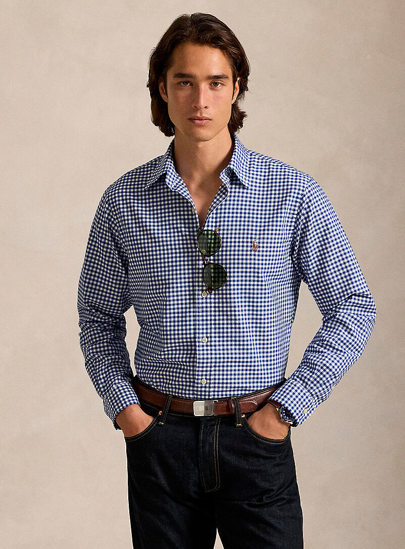 Polo Ralph Lauren: La chemise oxford Polo <b>Coupe confort</b> Bleu p&acirc;le - Bleu ciel pour homme