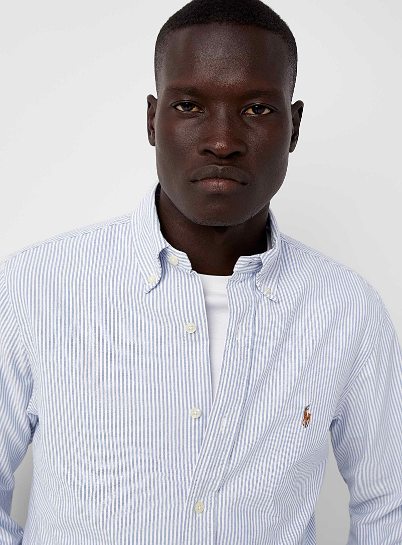 Polo Ralph Lauren: La chemise oxford Polo Coupe confort Bleu à motifs pour homme