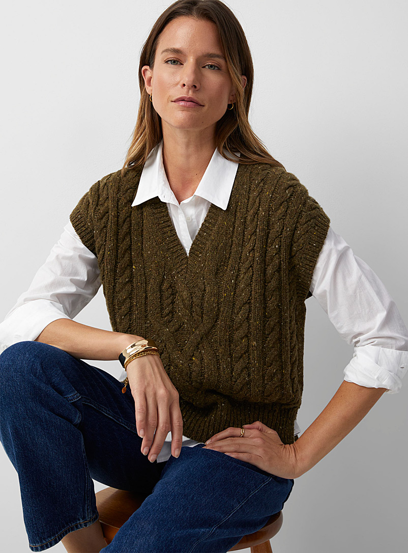 Heathered cable-knit sweater vest | Polo Ralph Lauren | | Simons