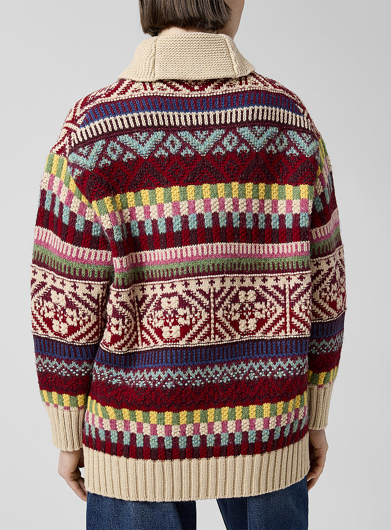 トップス POLO RALPH LAUREN wool patterned sweater Colourful wool-cotton weave cardigan | Polo Ralph Lauren | | Simons
