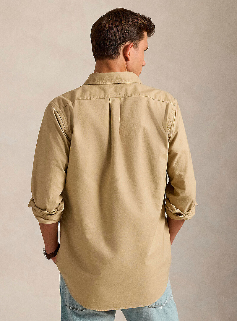 Polo Ralph Lauren: La chemise oxford teint en pi&egrave;ce <b>Coupe classique</b> Beige pour homme
