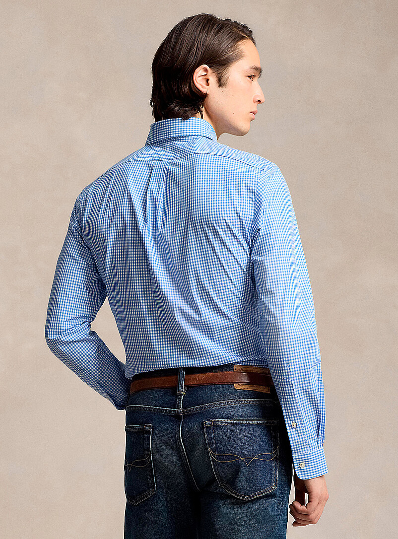 Polo Ralph Lauren: La chemise popeline extensible cavalier brod&eacute; <b>Coupe classique</b> Carreaux pour homme