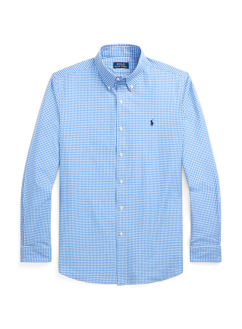 Polo Ralph Lauren: La chemise popeline extensible cavalier brod&eacute; <b>Coupe classique</b> Carreaux pour homme
