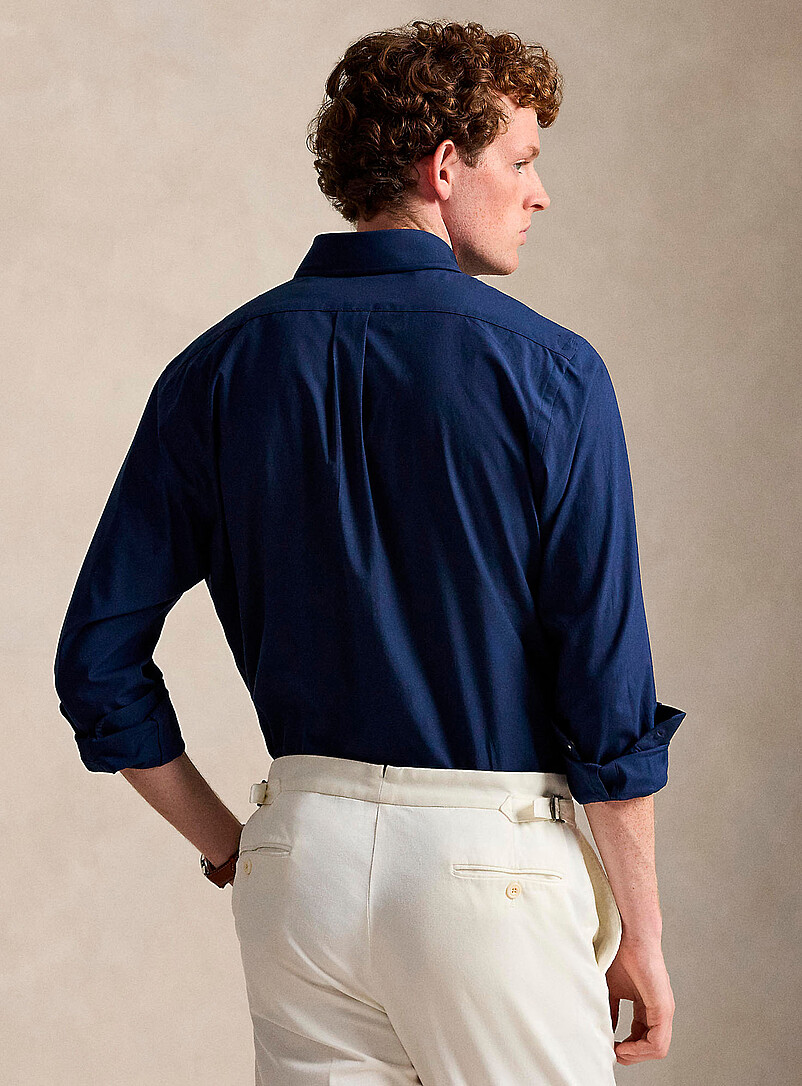 Polo Ralph Lauren: La chemise popeline extensible cavalier brod&eacute; <b>Coupe classique</b> Carreaux pour homme