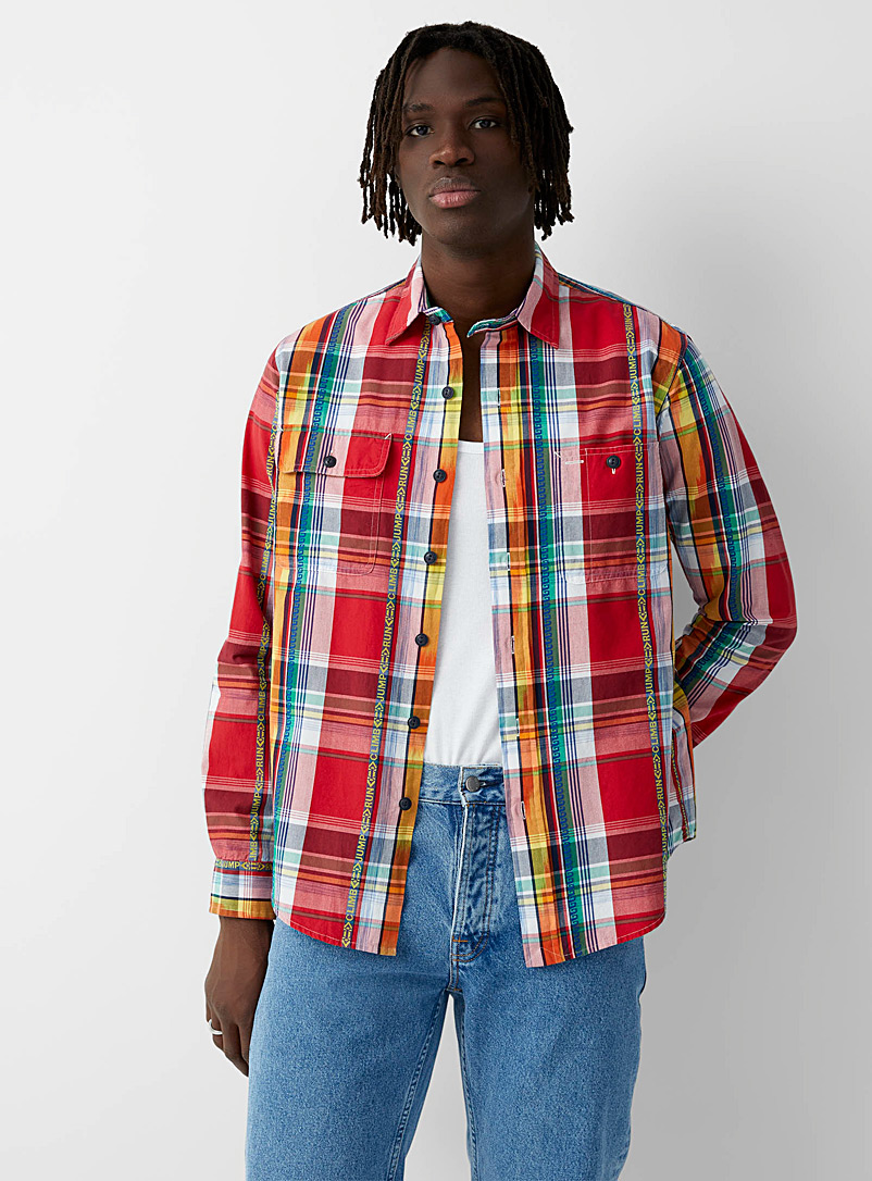 Polo Ralph Lauren: La chemise carreaux madras broderies Coupe confort Rouge pour homme