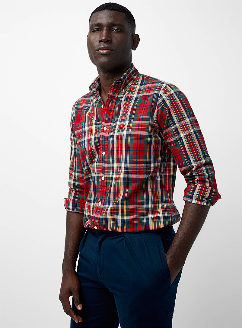 Polo Ralph Lauren: La chemise carreaux tartan Rouge à motif pour homme