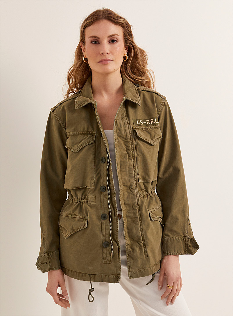 Polo Ralph Lauren: La veste inspiration militaire Vert foncé - Mousse pour femme