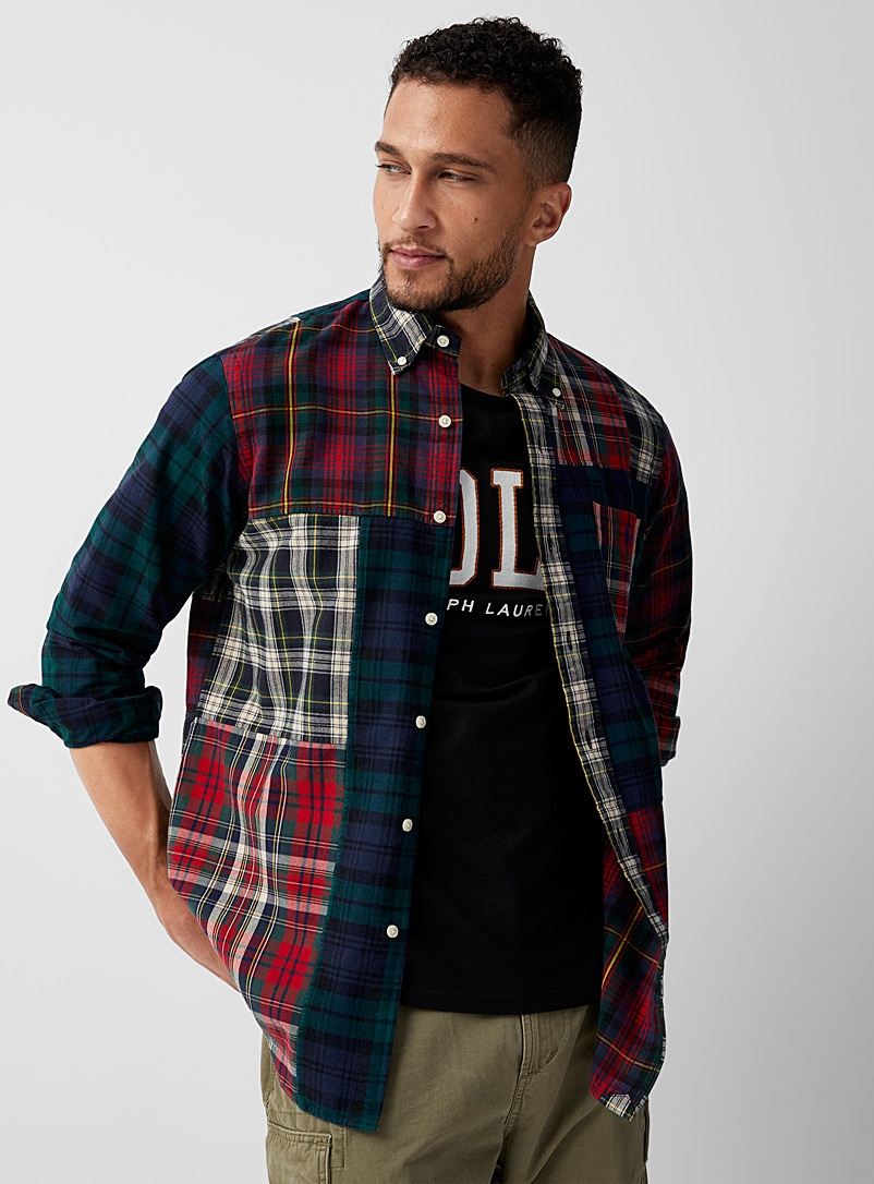 Patchwork plaid shirt | Polo Ralph Lauren | Shop Men's Check & Plaid ...