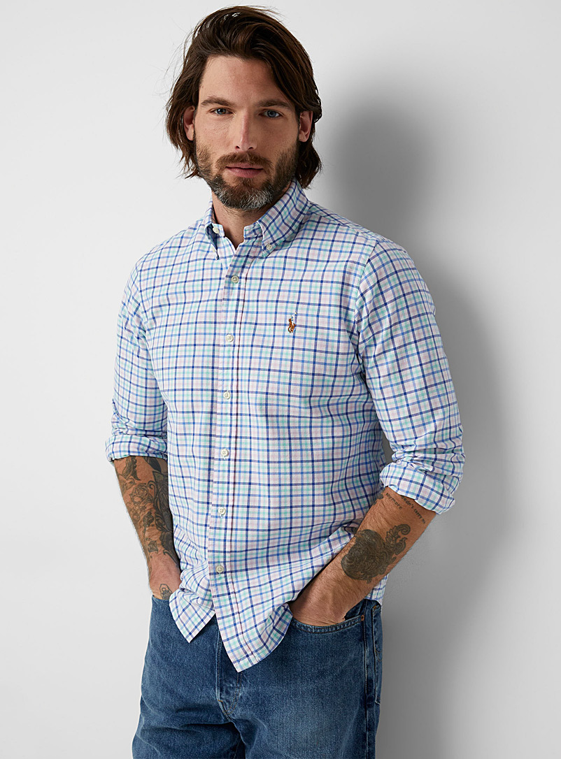 Polo Ralph Lauren: La chemise carreaux pastel Blanc à motif pour homme
