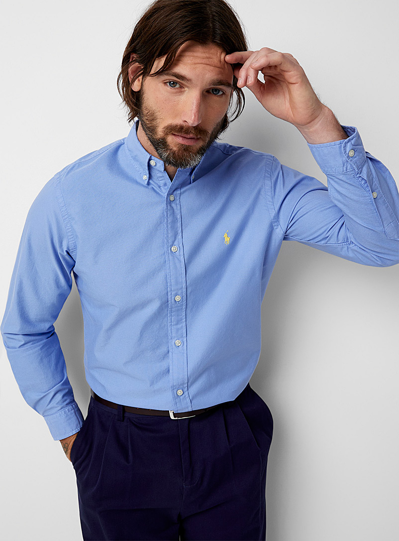 Polo Ralph Lauren: La chemise oxford colorée Bleu pâle-bleu poudre pour homme