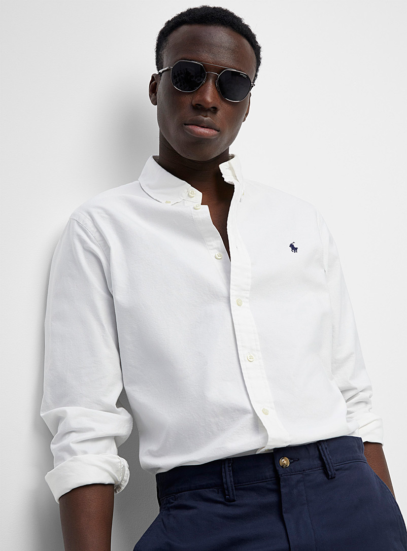 Polo Ralph Lauren: La chemise blanche logo brodé Blanc pour homme
