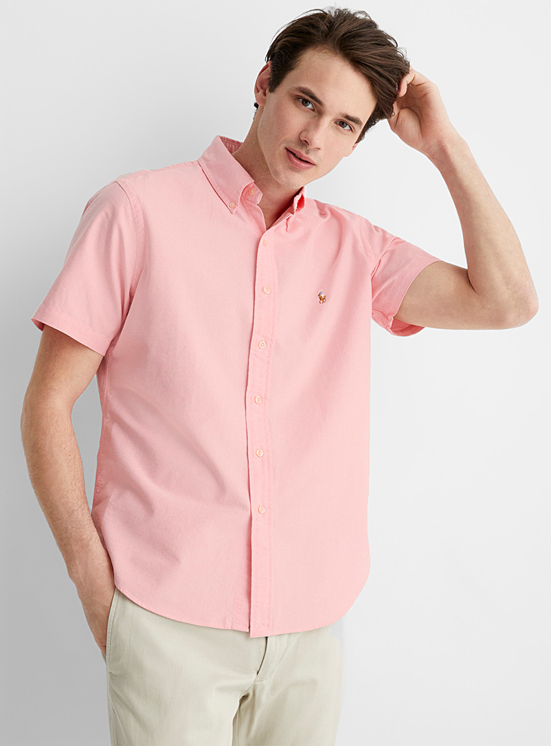 Polo Ralph Lauren: La chemise oxford Polo manches courtes Coupe confort Rose pour homme