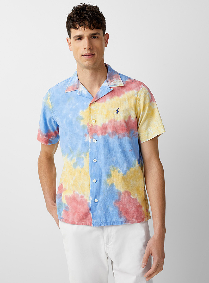 Polo Ralph Lauren Assorted Waffle tie-dye camp shirt for men