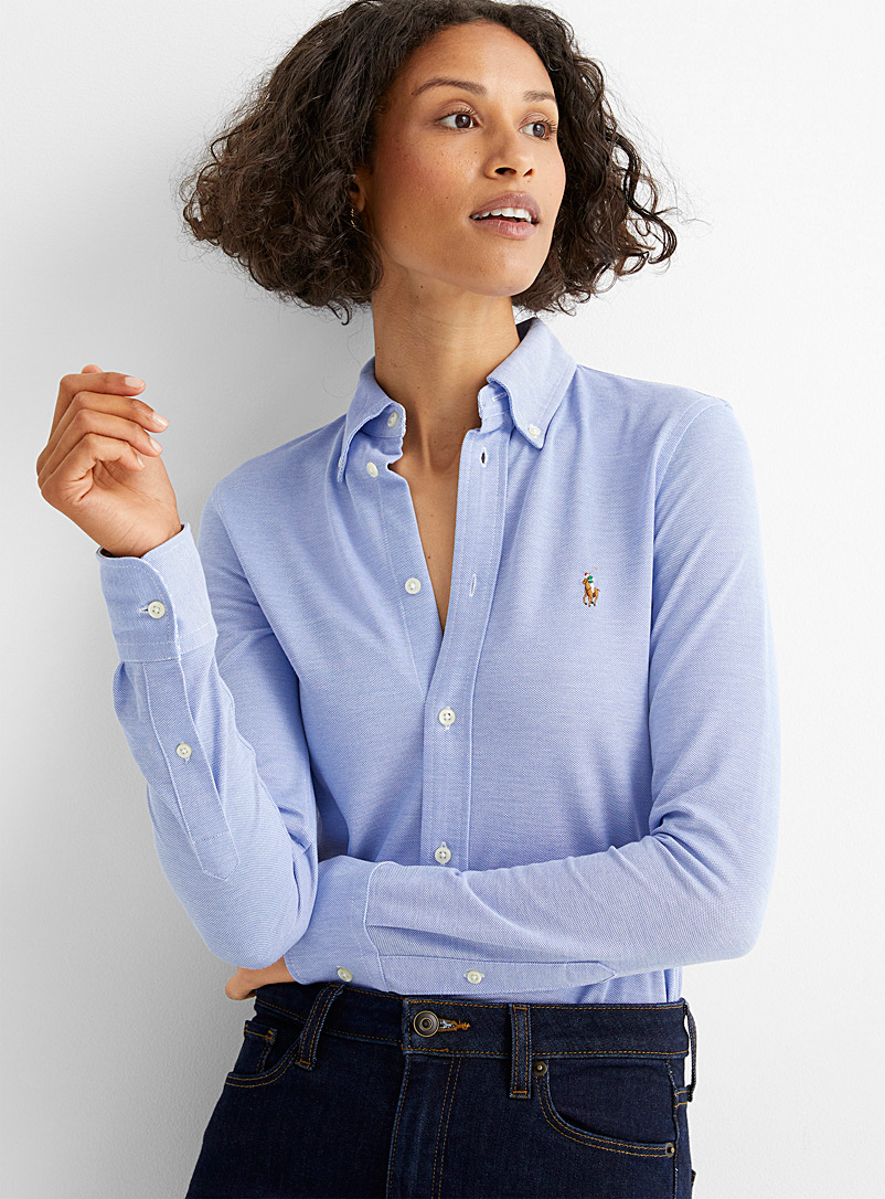 Embroidered logo blue oxford shirt | Polo Ralph Lauren | Women%u2019s ...