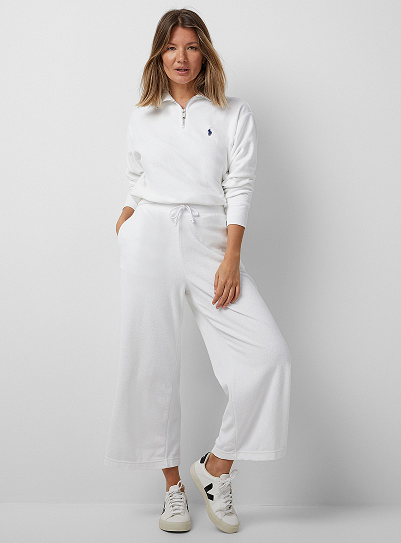 Polo Ralph Lauren: Le pantalon ratine taille élastique Blanc pour femme