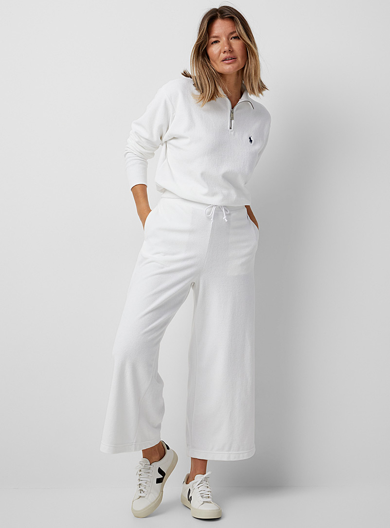 Polo Ralph Lauren: Le sweat ratine col zippé Blanc pour femme