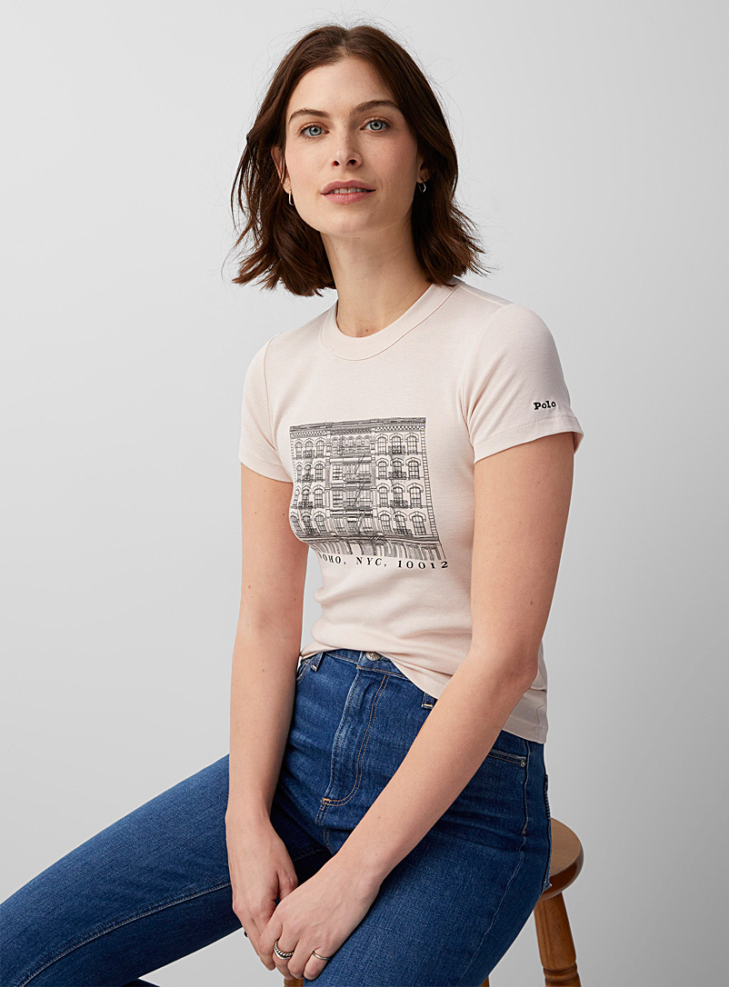 Polo Ralph Lauren: Le t-shirt architecture new-yorkaise Couleur chair pour femme