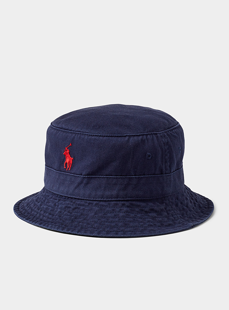 Polo Ralph Lauren Marine Blue Embroidered logo navy bucket hat for men