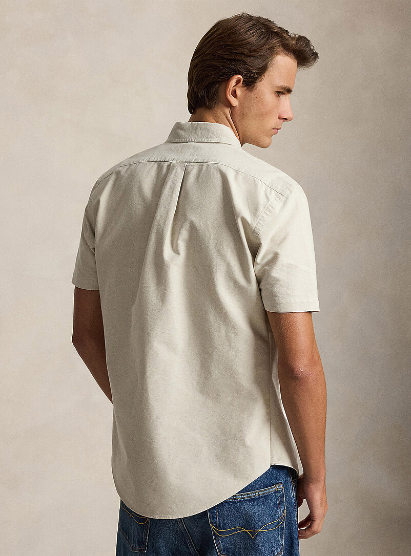 Polo Ralph Lauren: La chemise oxford sable <b>Coupe classique</b> Ivoire - Beige cr&egrave;me pour homme