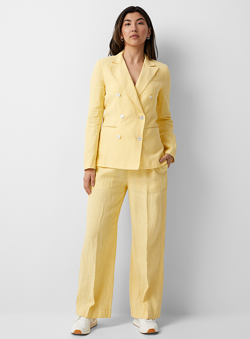 Polo Ralph Lauren: Le veston lin banane Jaune vif-canari pour femme