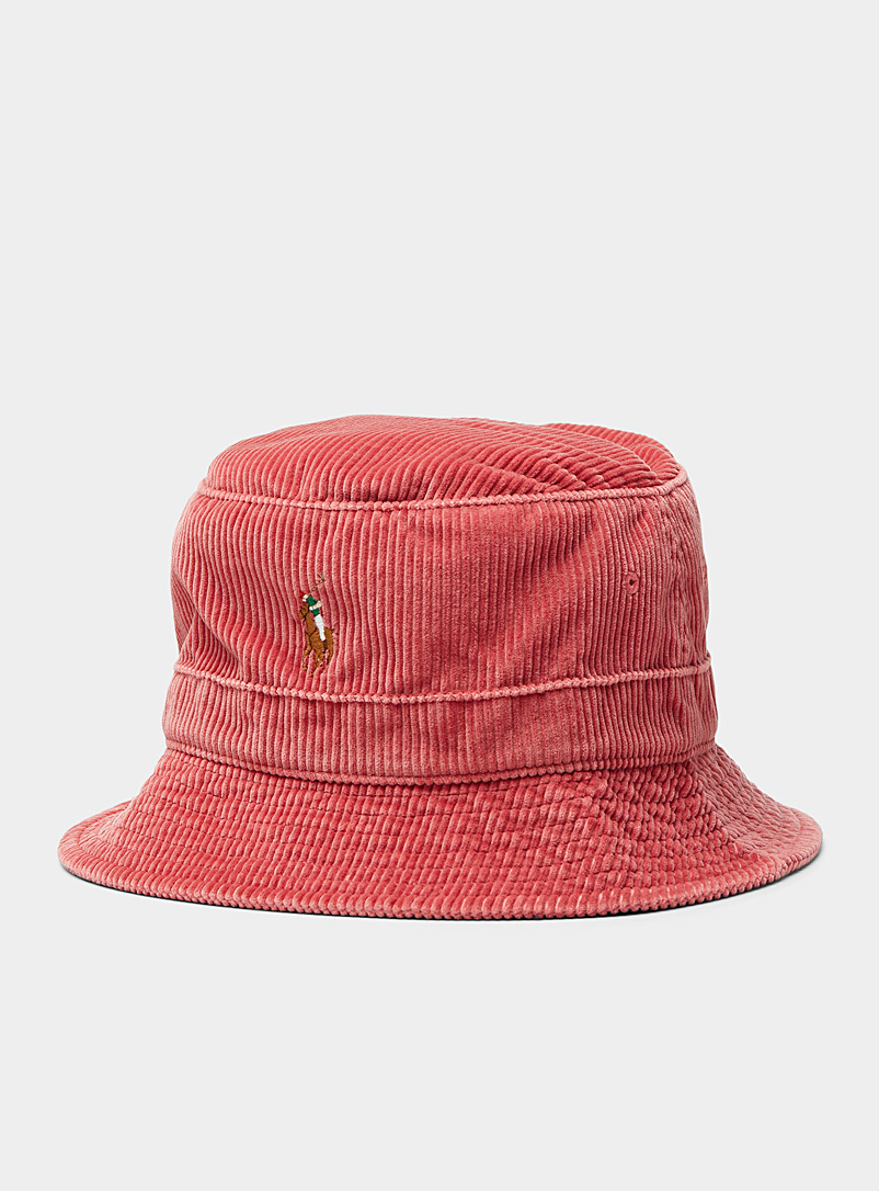 Polo Ralph Lauren Dusky Pink Embroidered logo corduroy bucket hat for men