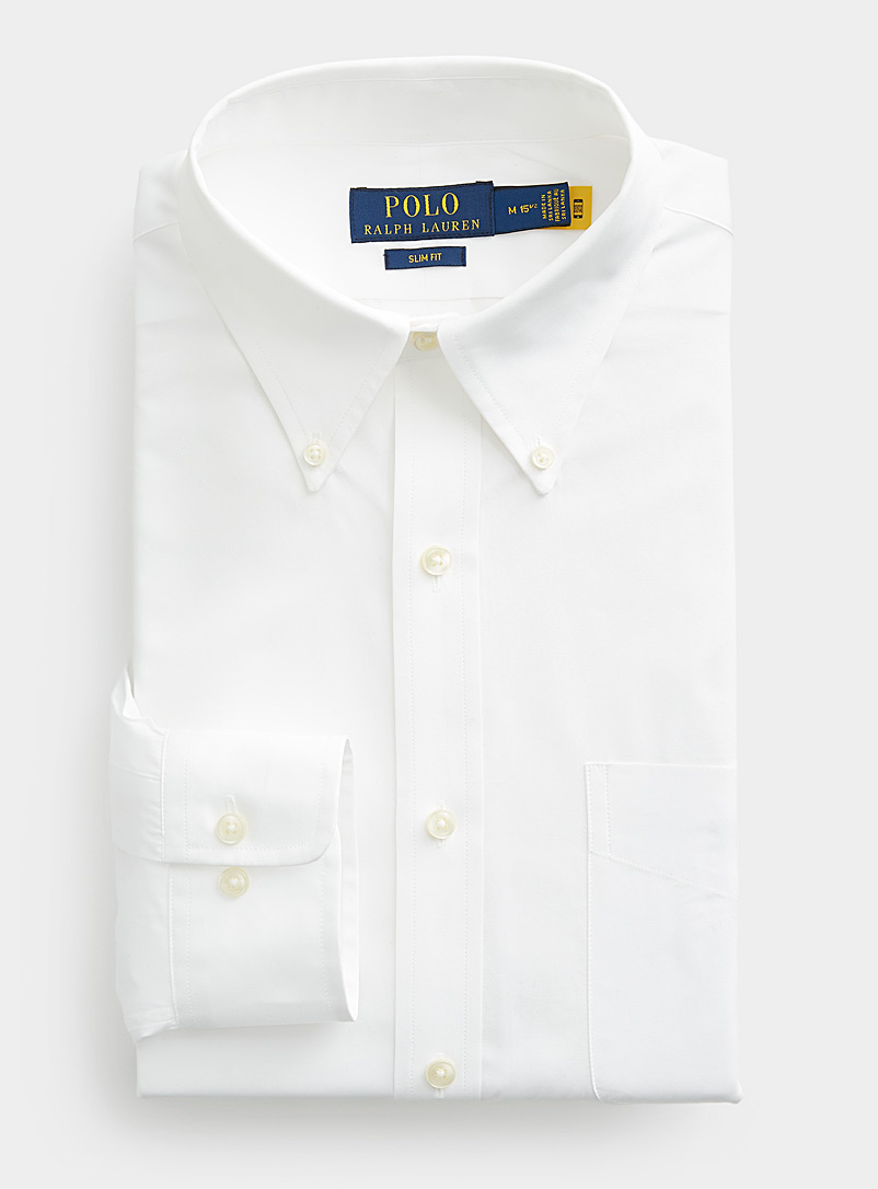 Polo Ralph Lauren: La chemise blanche ourson élégant Coupe ajustée Blanc pour homme