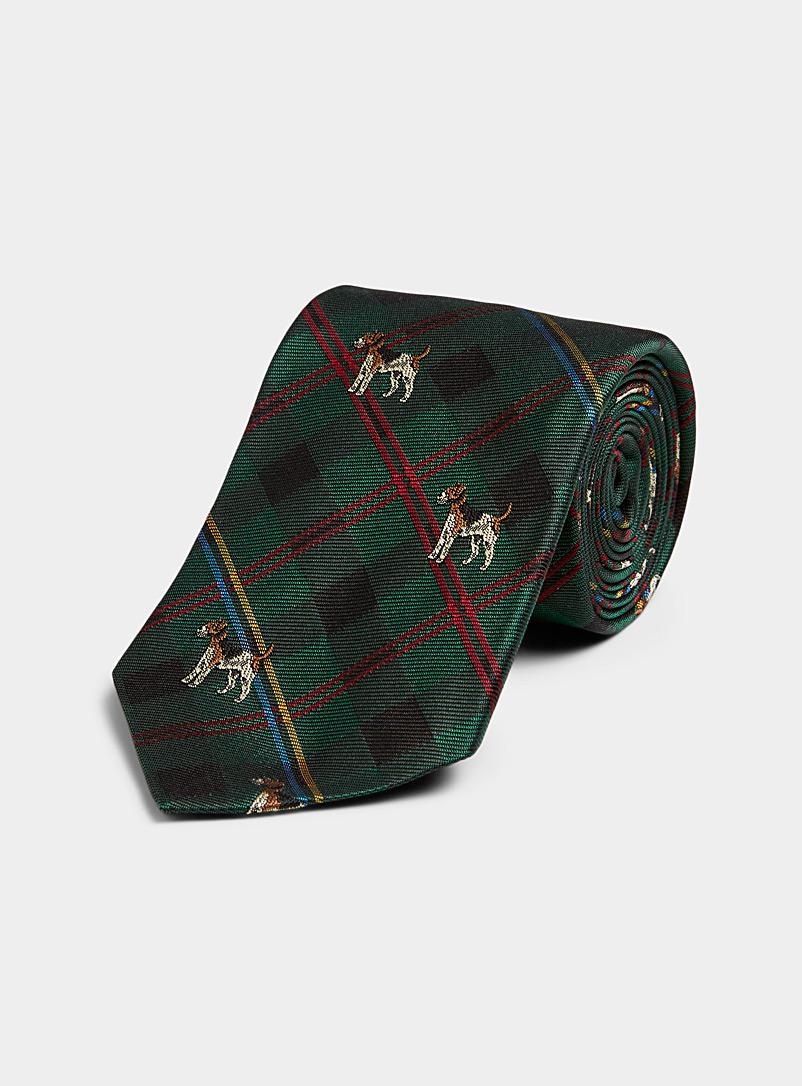 Polo Ralph Lauren Green Heritage plaid beagle tie for men