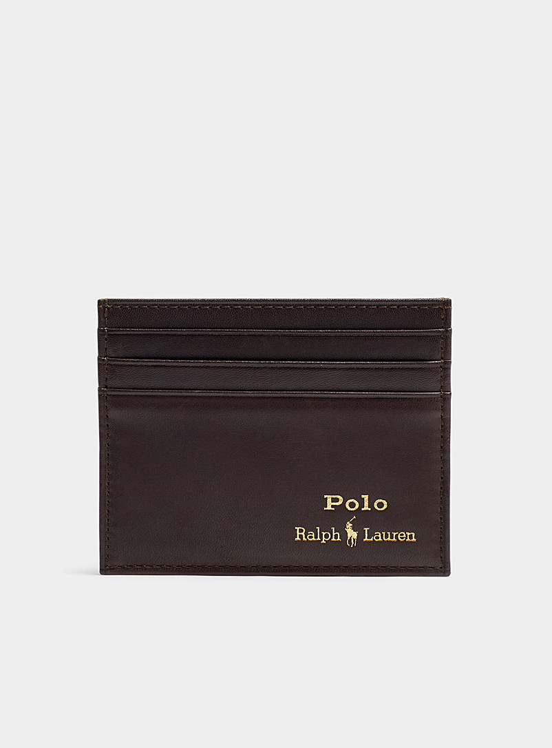 Polo Ralph Lauren Brown Smooth leather card holder for men