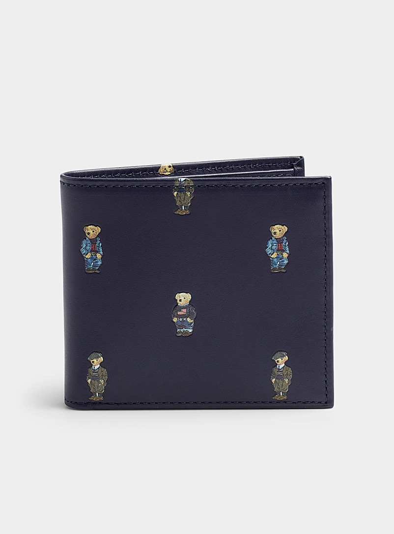 Polo Ralph Lauren Marine Blue Bear leather wallet for men