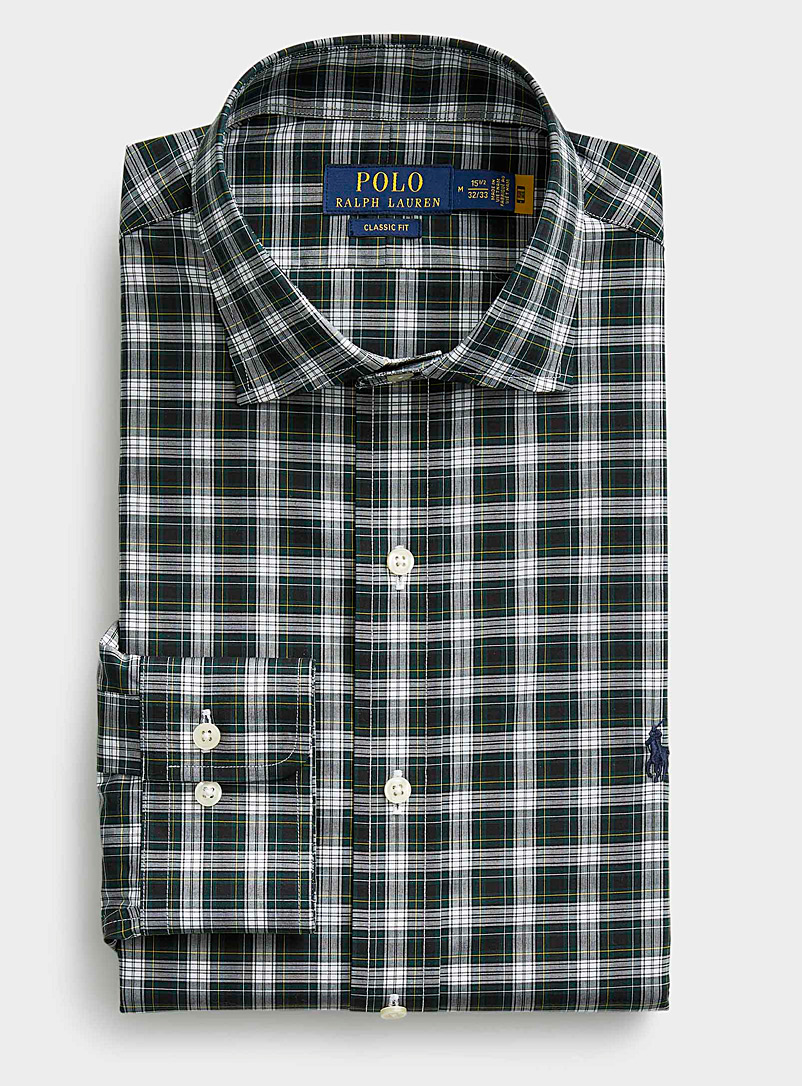 Polo Ralph Lauren: La chemise extensible carreaux tartan Coupe classique Vert pour homme
