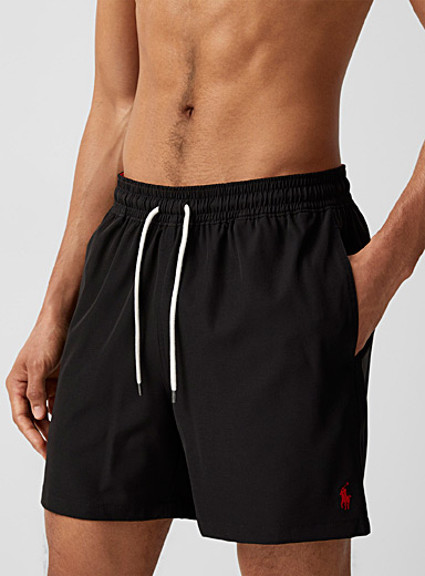 Polo Ralph Lauren: Le maillot short extensible logo brod&eacute; Noir pour homme