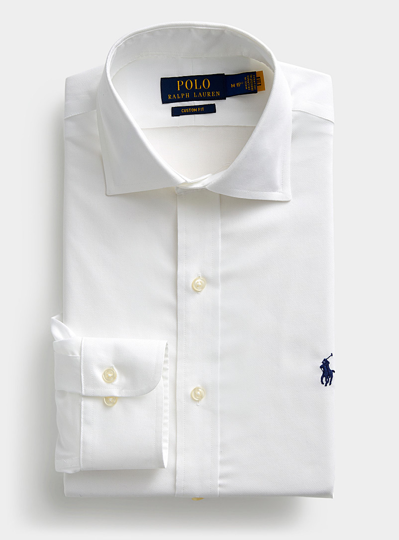 Polo Ralph Lauren: La chemise blanche coton piqué Coupe semi-ajustée Blanc pour homme