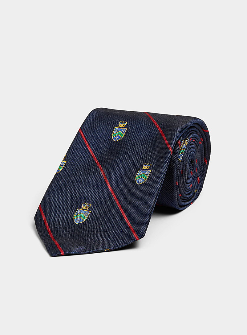 Polo Ralph Lauren: La cravate rayures et blasons Marine pour homme