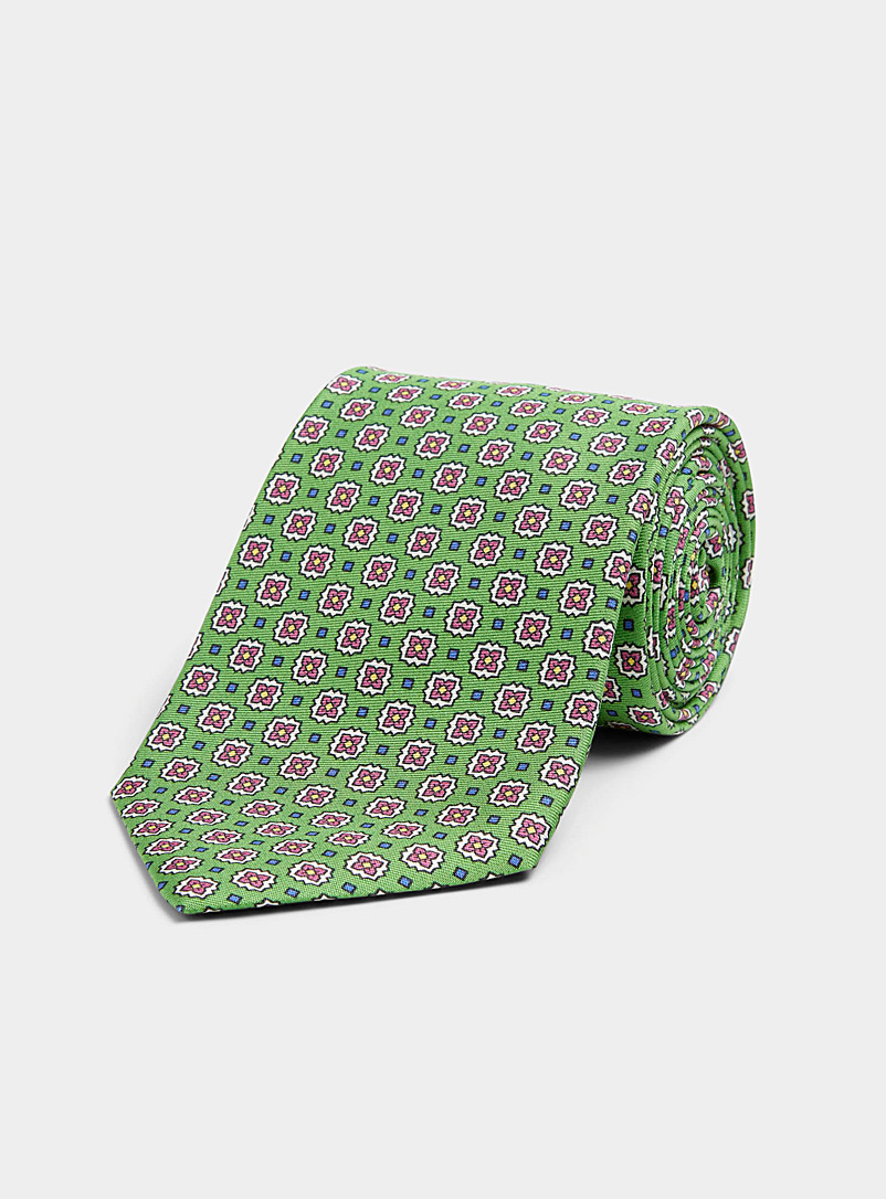Polo Ralph Lauren Green Retro mosaic colourful tie for men