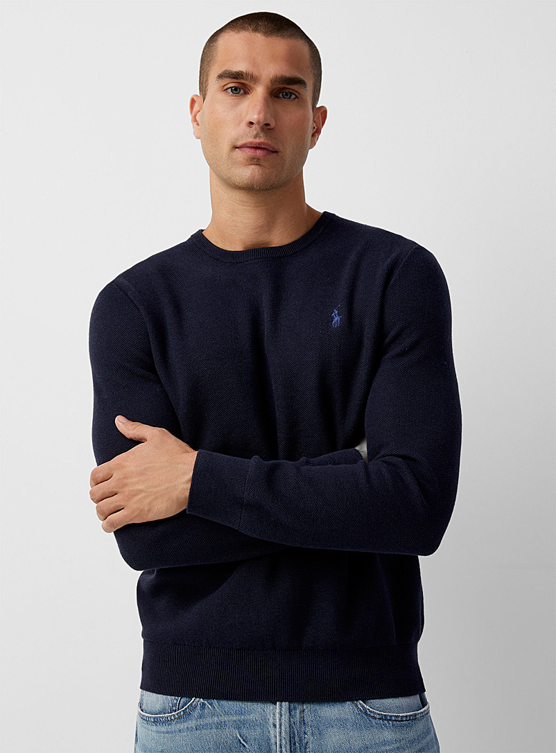 Polo Ralph Lauren: Le chandail tricot texturé Marine pour homme