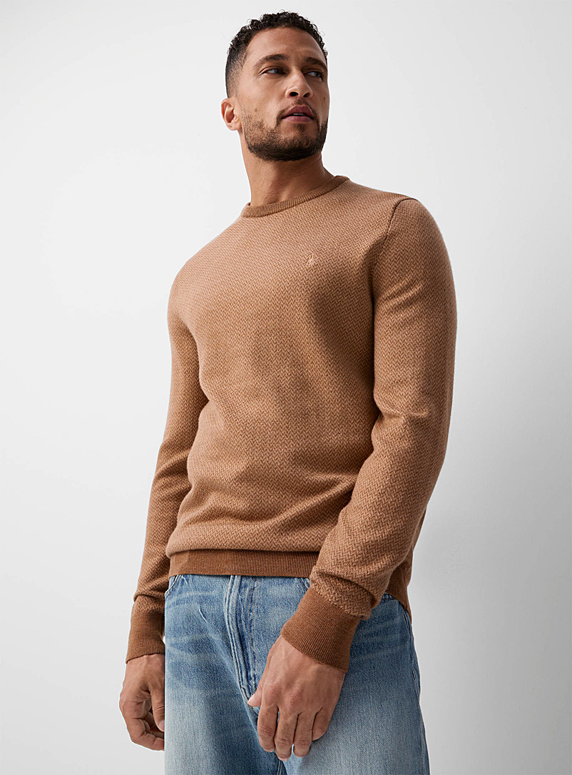 Polo Ralph Lauren Beige Chevron jacquard sweater for men