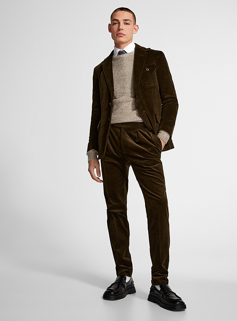 Polo Ralph Lauren: Le pantalon à plis velours côtelé Brun pour homme
