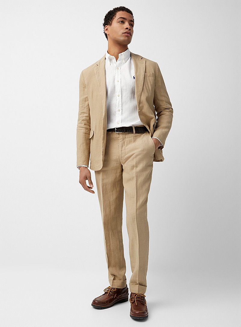 Polo Ralph Lauren: Le pantalon pur lin sable Ivoire - Beige crème pour homme