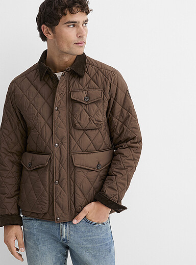Polo Ralph Lauren Brown Beaton diamond quilted jacket for men